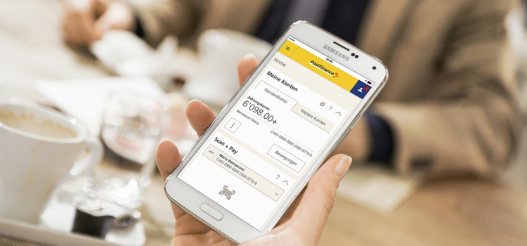 Die Postfinance App im Einsatz