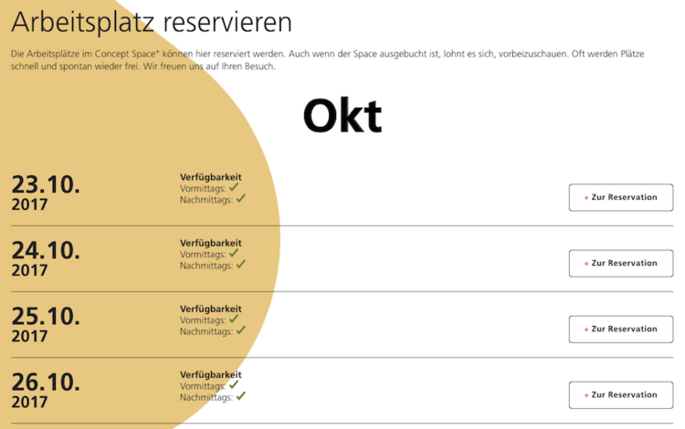 Arbeitsplatz, UBS Concept Space+