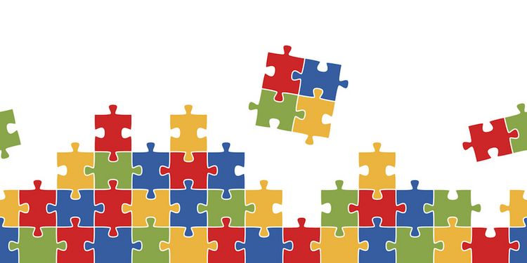 Puzzle mit einzelnen Teilen