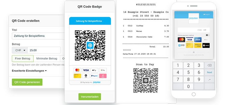 Anwendungen von QR Pay auf Smartphone