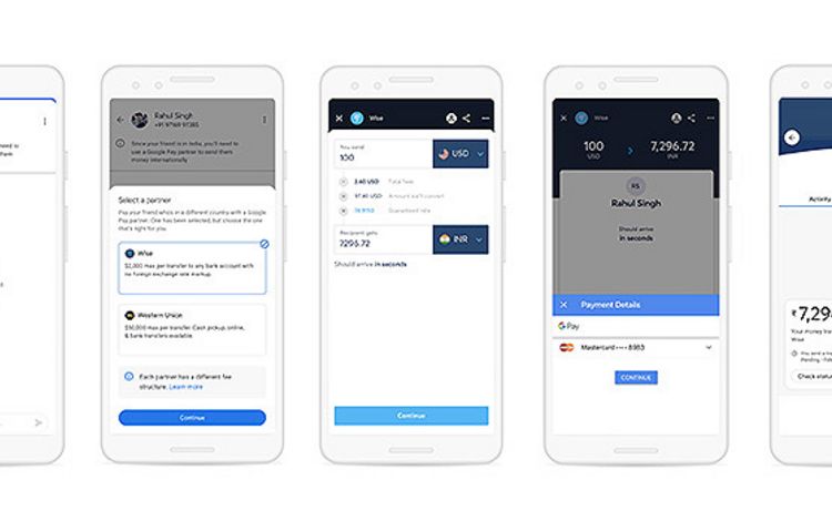 Ansicht auf dem Smartphone von Google Pay