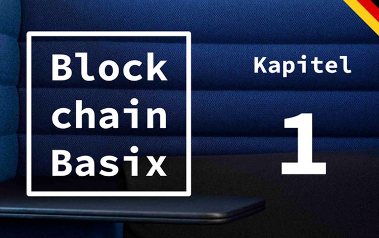 Das Logo weiss auf blau von Blockchain Basix