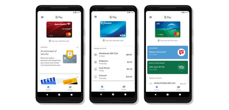 Smartphones mit Google Pay