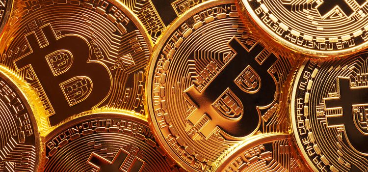 Bitcoin als Münzen dargestellt
