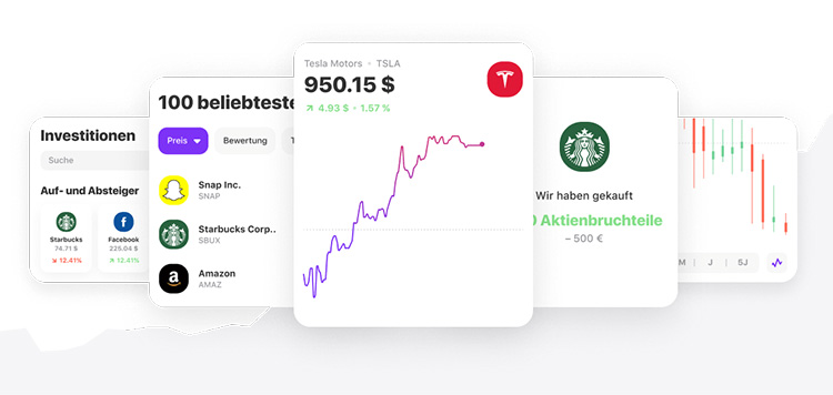 Grafik des Invest-Tools der Challenger-Bank Vivid