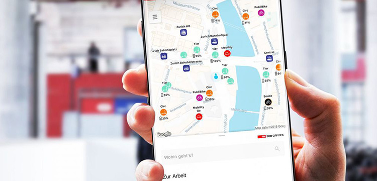 Ansicht der Smartway App auf dem Smartphone