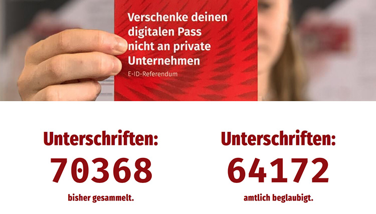 Ansicht der Website E-ID-Referendum