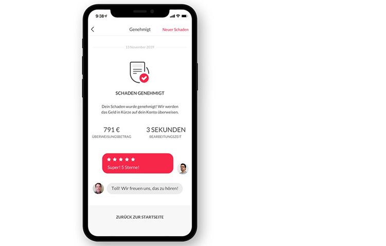 App von Lemonae mit Schadenabwicklung in drei Sekunden