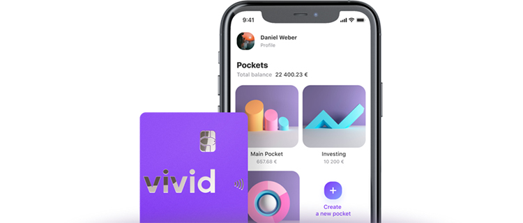 App und Karte der Challenger-Bank Vivid Money